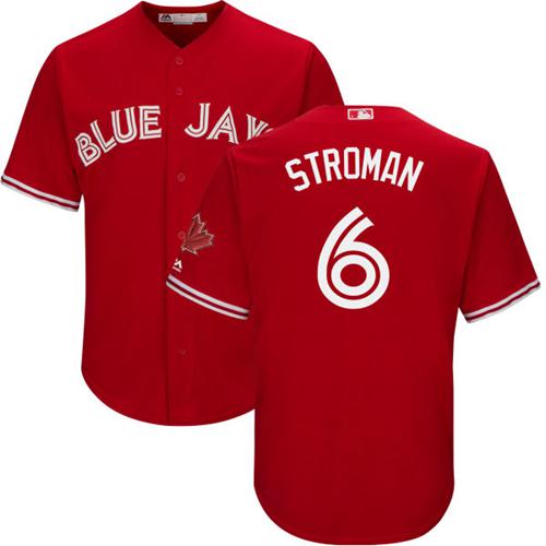 Blue Jays #6 Marcus Stroman Red New Cool Base Canada Day Stitched MLB Jersey - Click Image to Close